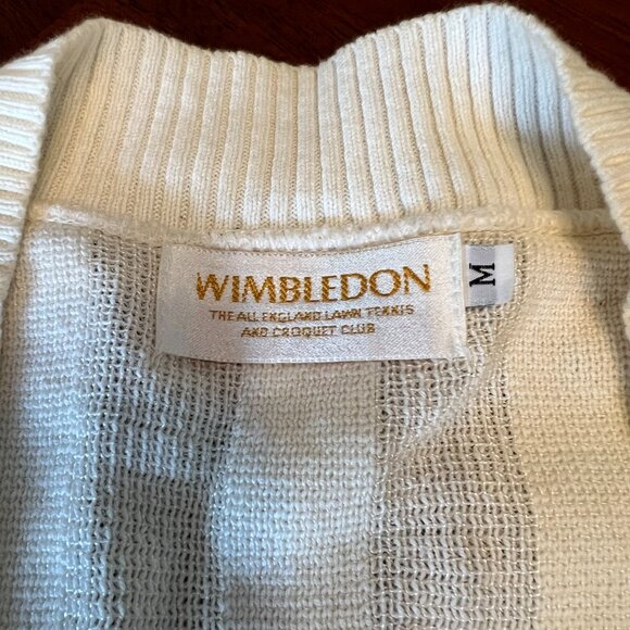 Vintage Wimbledon Brand Tennis Knit Sweater Cotton/Rayon Men's Medium Preppy - Picture 3 of 11